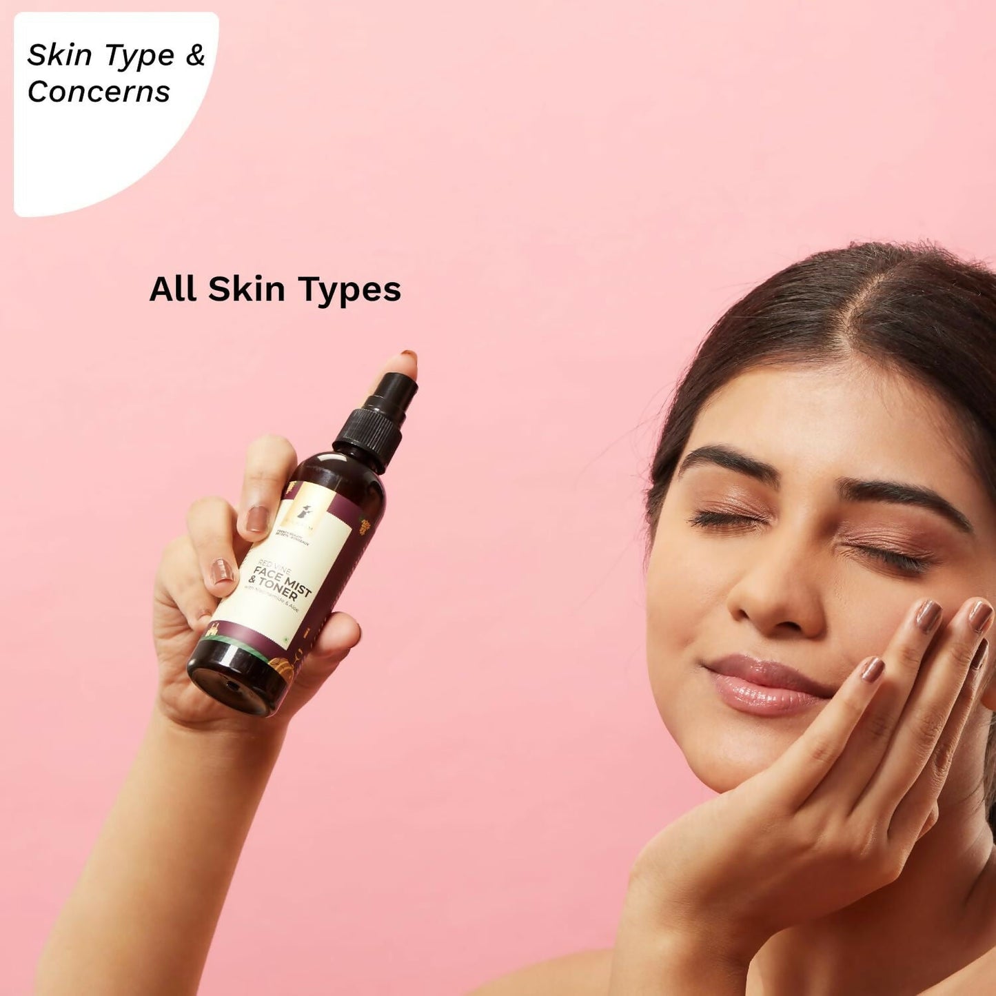Pilgrim Red Vine Face Mist & Toner Spray with Vitamin B3 and Aloe, For Anti Ageing, Glowing Skin - Swadesiicart