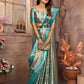 Anaita Blue Tissue Silk With Zari Weaving Saree With Blouse