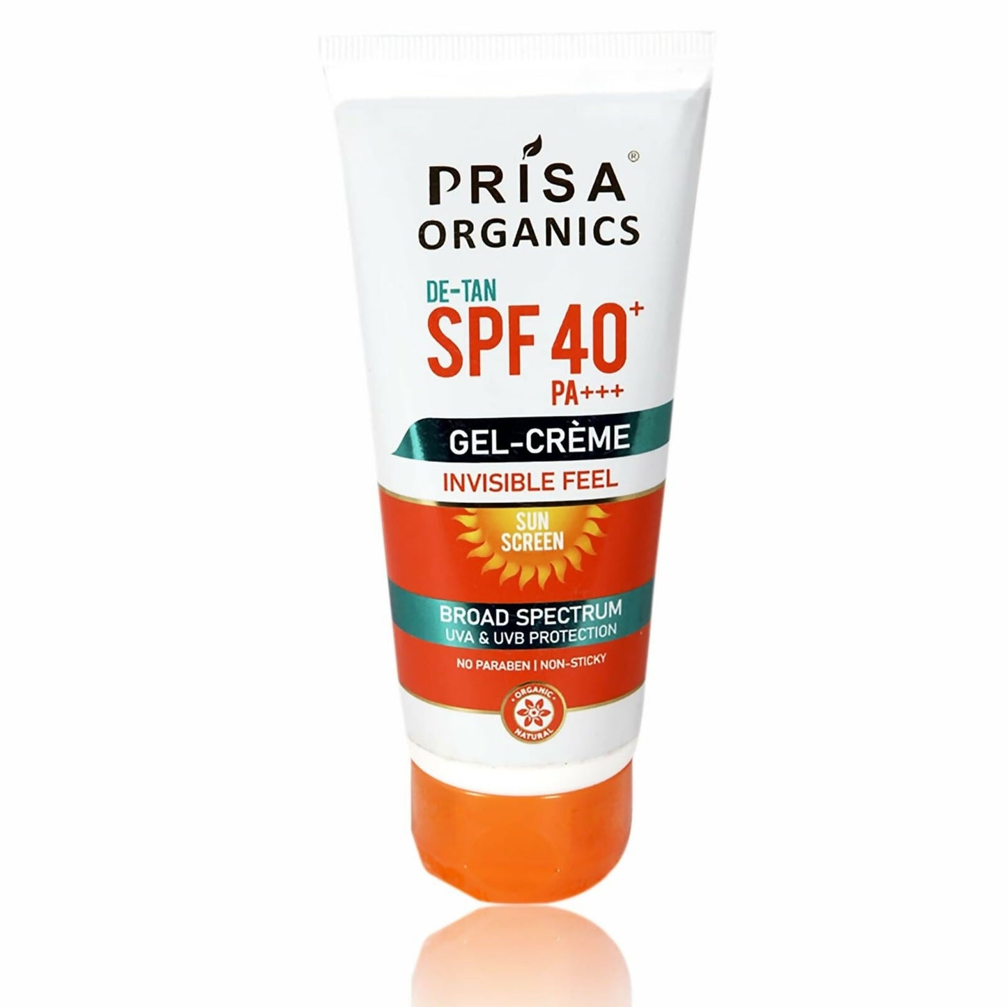 Prisa Organics De-Tan Sun Screen SPF 40 PA+++ Invisible Feel Gel Cream - Swadesiicart