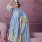 Pretty Blue Muslin Cotton Printed Trendy Salwar Kurta Set - Emponline | Swadesiicart