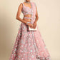 House of Panchhi Pink Net Sequins, Mirror and thread embroidery Lehenga choli & Dupatta | Swadesiicart