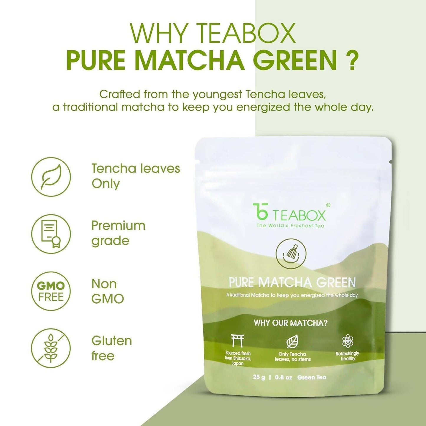 Teabox Pure Matcha Green Tea Powder | Swadesiicart