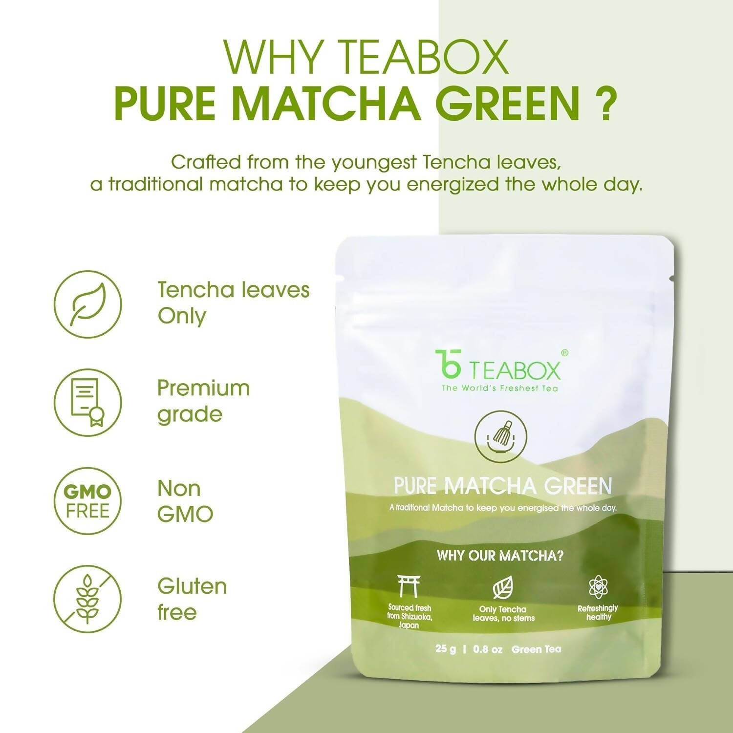 Teabox Pure Matcha Green Tea Powder | Swadesiicart