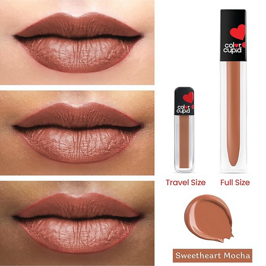 Color Cupid Matte Intense Color 18-Hour Stay Liquid Lipstick - Sweetheart Mocha - Swadesiicart