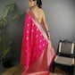 Joban Fashion Hot Pink Banarasi Soft Lichi Silk Paisley Saree | Swadesiicart