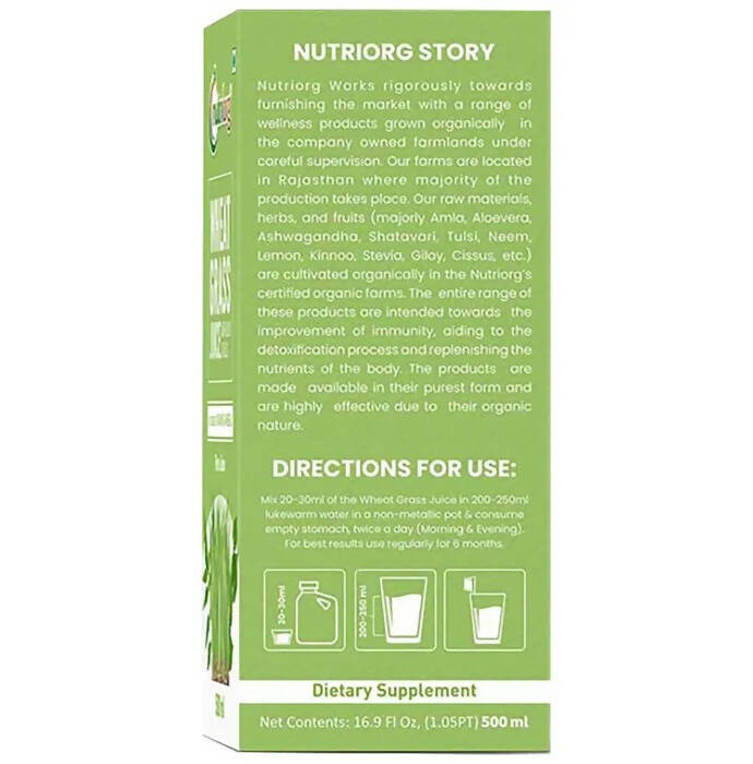 Nutriorg Wheat Grass Juice with Giloy & Tulsi - Swadesiicart