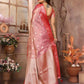 Anaita Peach Tissue Silk With Zari Weaving Saree With Blouse