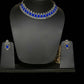 Artificial Stone Studded Oxidized Necklace Blue Jewellery set with 1 Pair of Earrings By House of Ree - Swadesiicart