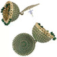 Mominos Fashion Joharkamal Gold-Polished Meenakari Jhumkas For Women & Girls (Green) - Swadesiicart