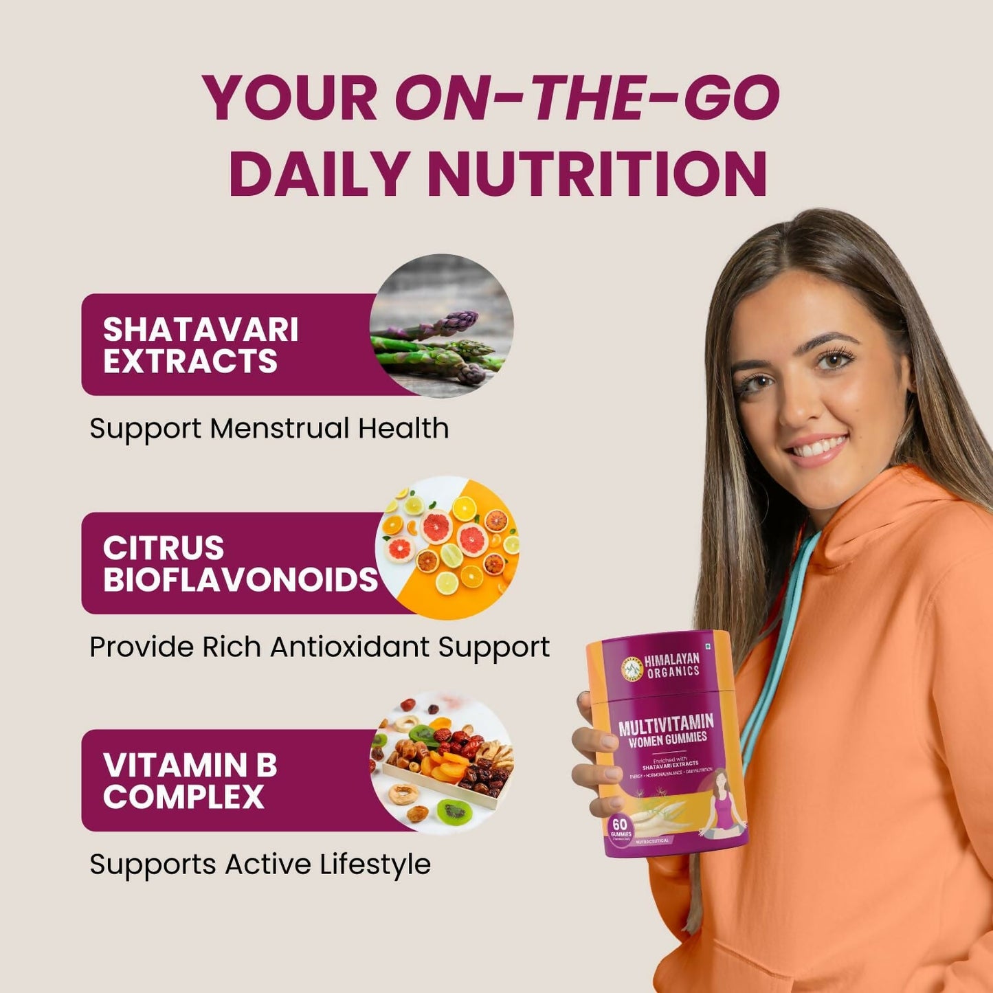 Himalayan Organics Multivitamin Women Gummies - Swadesiicart