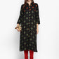 NOZ2TOZ Women Black Rayon Kurta (1Pc) - Swadesiicart