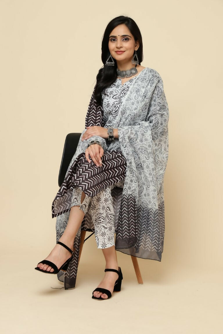 Designer Stylish Pink Cotton Blend Stitched Suit With Dupatta - Tanisha | Swadesiicart