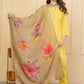 Yellow Viscose Organza Jacquard Embroidered Stitched Suit With Dupatta - Tanisha | Swadesiicart