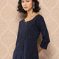 Yufta Floral Embroidered Chikankari Cotton Kurta - Swadesiicart