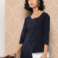 Yufta Floral Embroidered Chikankari Cotton Kurta - Swadesiicart