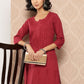 Yufta Floral Embroidered Chikankari Cotton Kurta - Swadesiicart