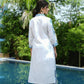 Yufta Blue White Printed Pure Cotton Kurta with Trousers - Swadesiicart