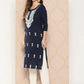 Yufta Floral Yoke Design Chikankari Kurta - Swadesiicart