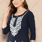 Yufta Floral Yoke Design Chikankari Kurta - Swadesiicart