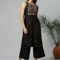 Ahalyaa Womens Black Crepe Printed Kurta Palazzo Set | Swadesiicart