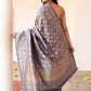 Joban Fashion Lavender Pure Katan Pure Handloom Banarasi Silk Saree | Swadesiicart