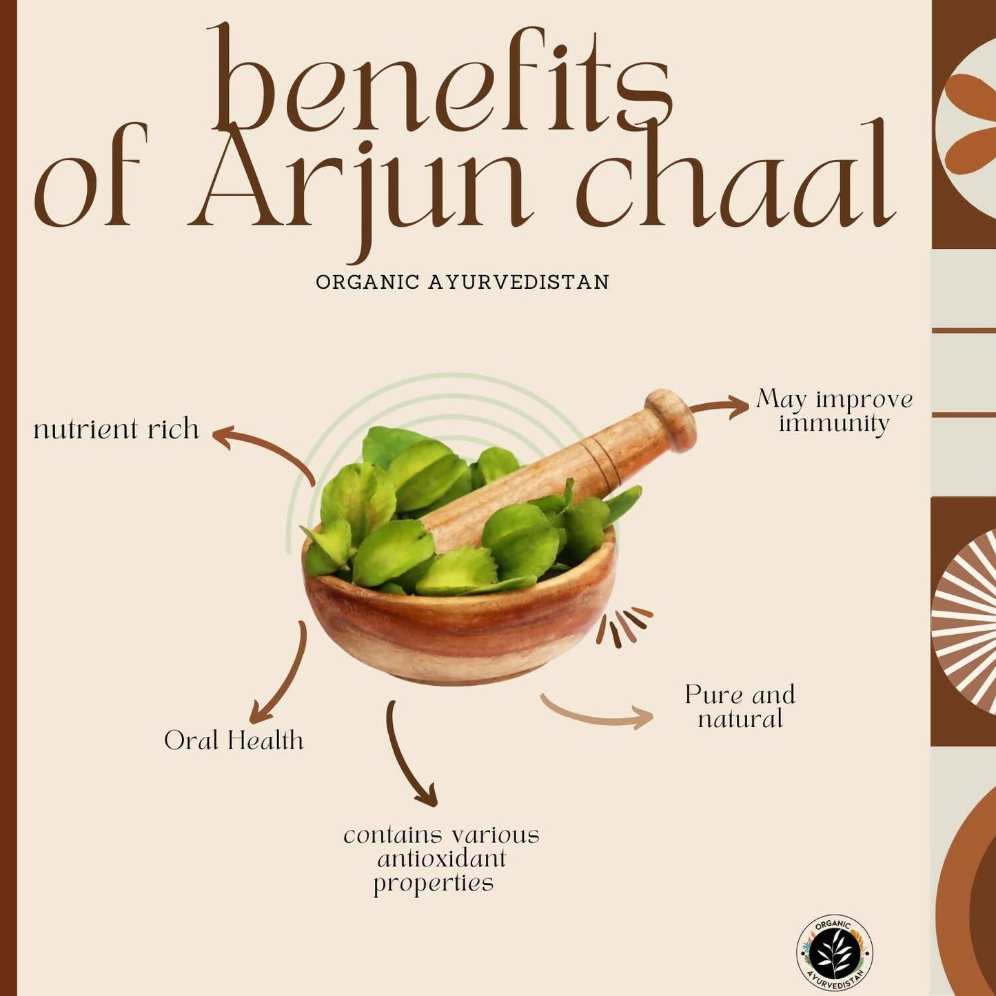 Organic Ayurvedistan Arjun Chaal Powder - Swadesiicart