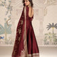 Anaita Maroon Vichitra Silk Anarkali Suit with Embroidery Sequins