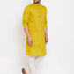 Even Apparels Pure Cotton Yellow Men's Kurta With Band Collar | Swadesiicart
