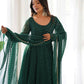 Joban Fashion Green Kurta Set Georgette Sequence Embroidery Work - Swadesiicart