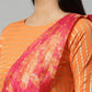 Ahalyaa Women's Orange Crepe Gold Print Dress | Swadesiicart