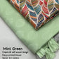 Green Poly Crepe Ethnic Motifs Saree with Unstitched Blouse - Hiral Fashion | Swadesiicart