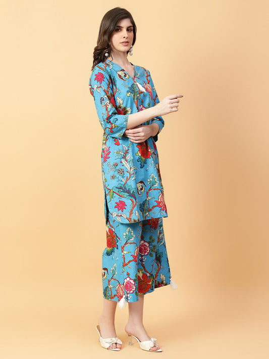 Joban Fashion Black Cotton Printed & Hand Work Co-ord Set - Swadesiicart