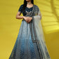 Blue Fancy Net Sequence Embroidered Lehenga Choli with Dupatta - Dhara | Swadesiicart