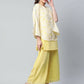 Ahalyaa Womens Yellow Crepe Printed Top Palazzo Set | Swadesiicart