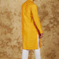 Bluesaanchi Men's Handloom Embroidered Yellow Kurta Set | Swadesiicart