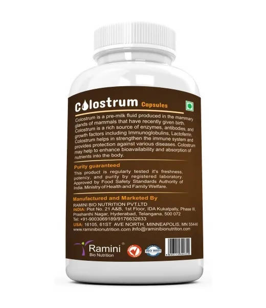 Ramini Bio Nutrition Colostrum 500mg Veg Capsules - Swadesiicart
