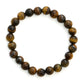 Tiger Eye Brown and Black Round crystal Beads Elastic Bracelet - Ruby Raang | Swadesiicart