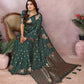 Anaita Dark Green Premium Banarasi Tissue Silk Saree With Gala Weaving Work