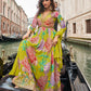 Anaita Mustard Chinon Silk Readymade Anarkali Suit with Embroidery Work
