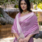 Vishnu Weaves Women's Purple Pure Cotton Zari Woven Saree with Blouse - Swadesiicart