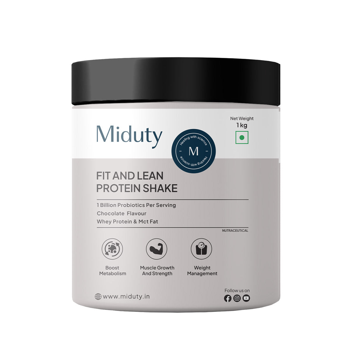 Miduty by Palak Notes Fit & Lean Protein Shake | Swadesiicart