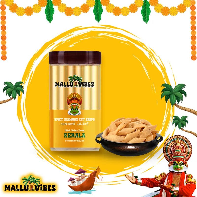 Mallu Vibes Spicy Diamond Cut Chips - Swadesiicart