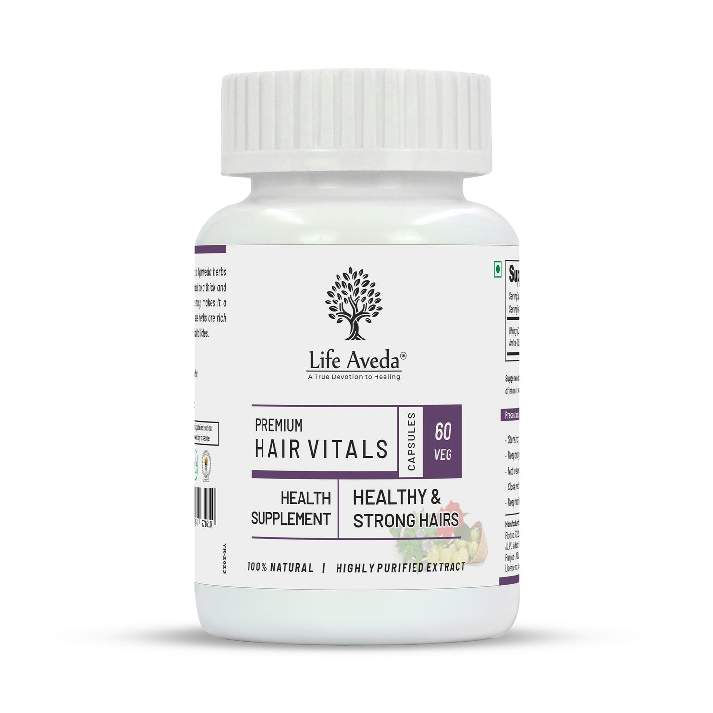 Life Aveda Premium Hair Vitals Veg Capsules - Aveda Ayur