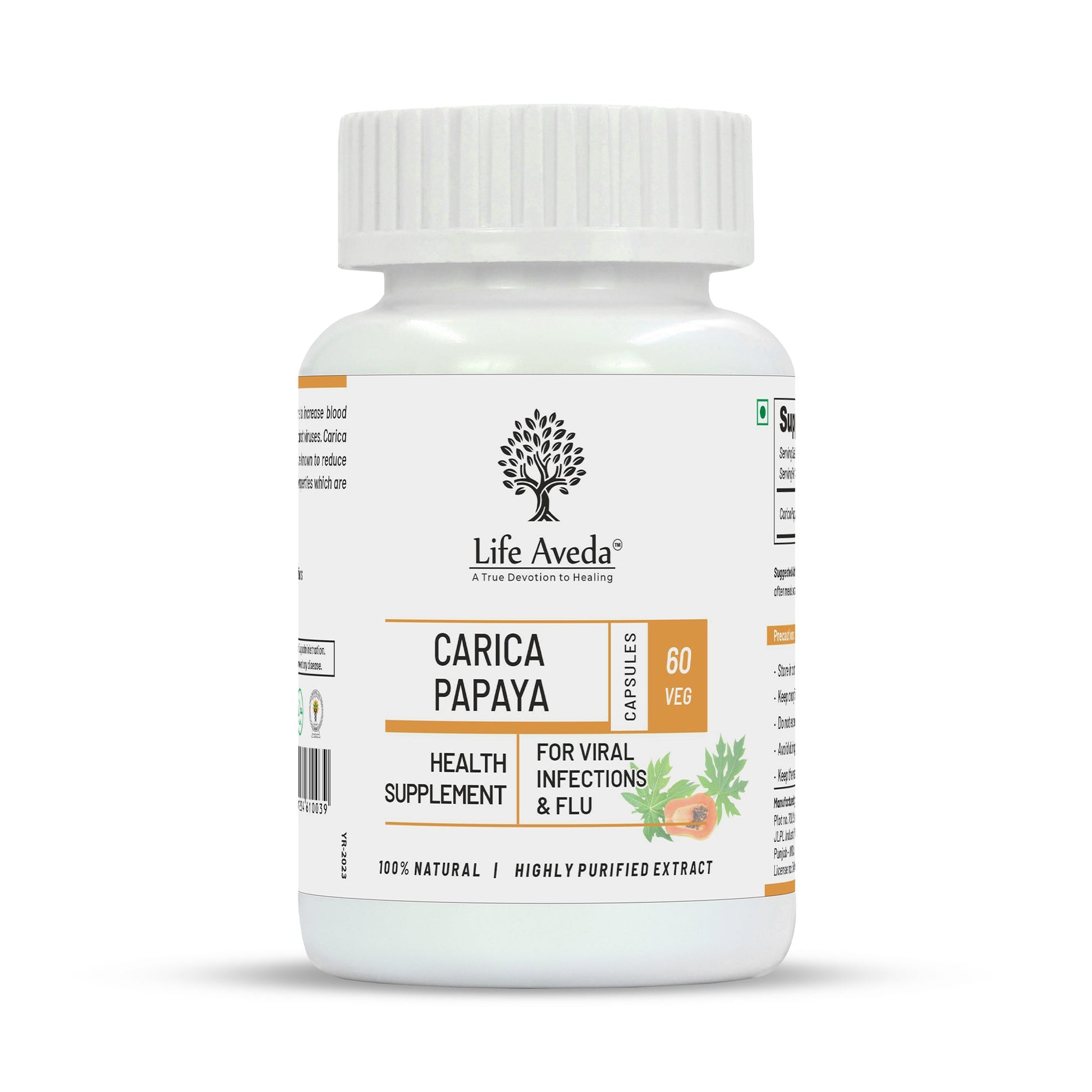 Life Aveda Carica Papaya Capsules | Swadesiicart