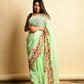 Vamsee Sparkle Sparkle -Green Georgette Saree - Swadesiicart