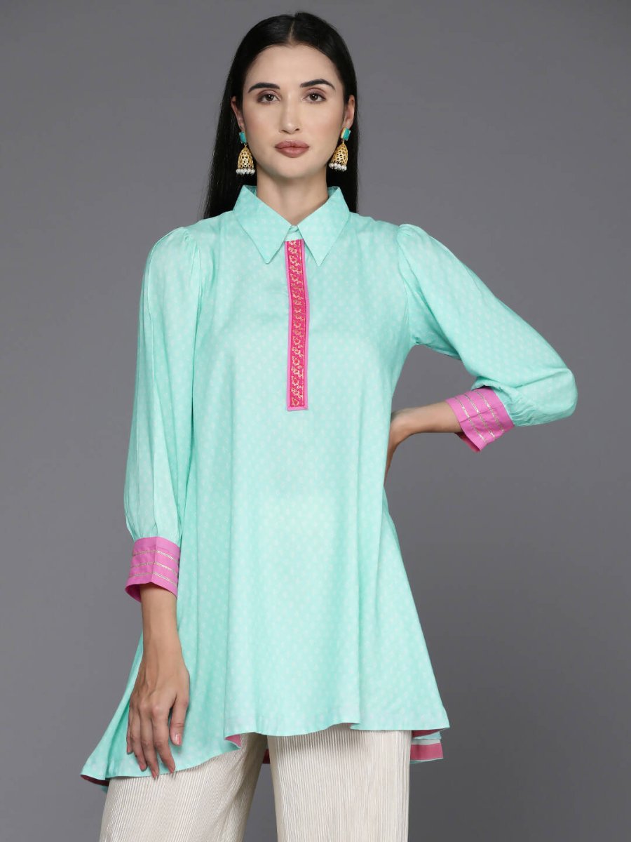Ahalyaa Women's Traditional wear Tunic - Blue | Swadesiicart