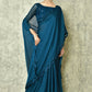 Blue Silk Stripe Saree With Blouse Piece - Purvi