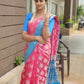 DEIANA'S Beautiful Designer Golden zari Soft Lichi Silk Saree - Pink - Swadesiicart