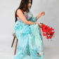 Vamsee Sky Blue Organza Saree - Swadesiicart