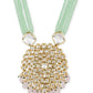 Gold-Toned Green Brass Gold-Polished Necklace - Ruby Raang | Swadesiicart